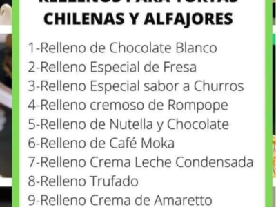 Rellenos para tortas chilenas y alfajores